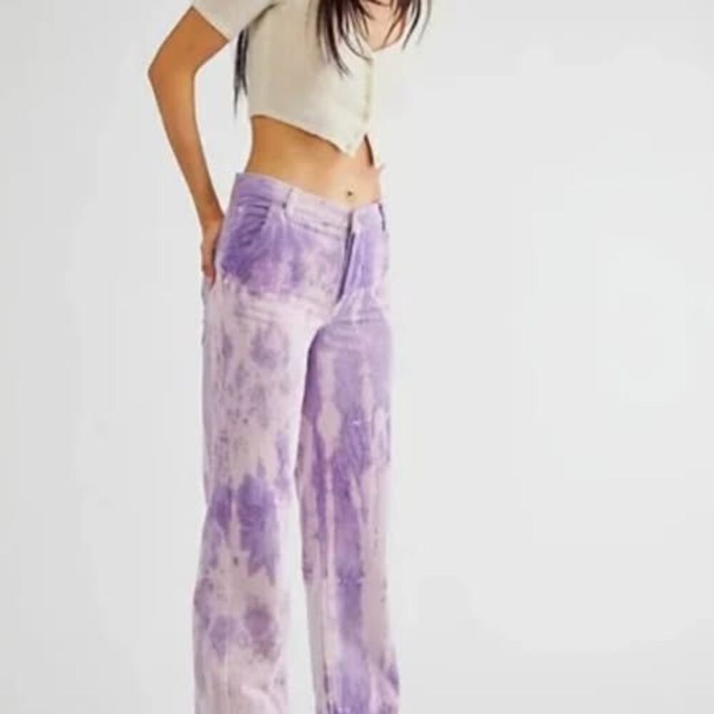 We The Free Purple Tie-Dye Corduroy Pants Size 25